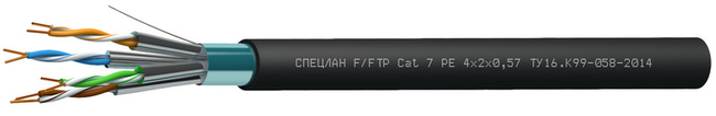 Кабель F/FTP Cat 7 PE 4x2x0,57