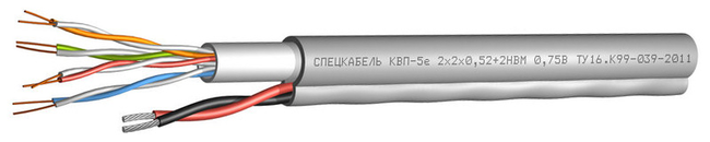 Кабель КВП-5e + 2 НВМ 0,75 В
