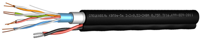 Кабель КВПЭф-5e + 2 НВМ 0,75 П