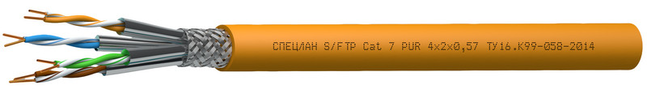 Кабель S/FTP Cat 7 PUR 4x2x0,57