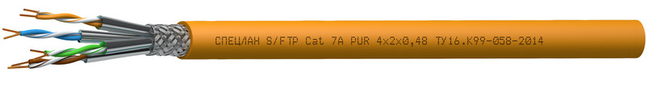 Кабель S/FTP Cat 7A PUR 4x2x0,48