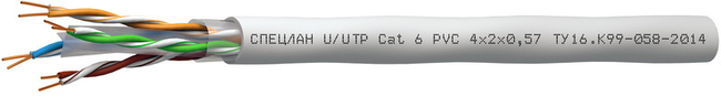 Кабель U/UTP Cat 6 PVC 4x2x0,57